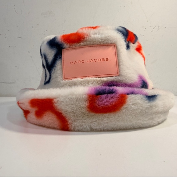 Marc Jacobs Kids Fleece White Multicolor Logo Bucket Hat Beanie Size 56cm - Picture 6 of 11